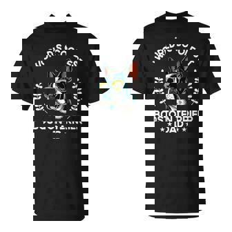 World's Coolest Dog Dad Papa メンズ ボストンテリア Tシャツ - Kawaiitshirt