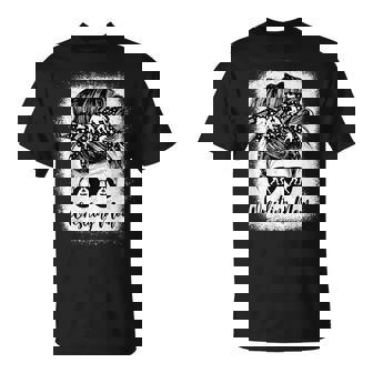 Wrestling Mom Messy Bun Sunglasses Athlete Support Parent T-Shirt | Mazezy