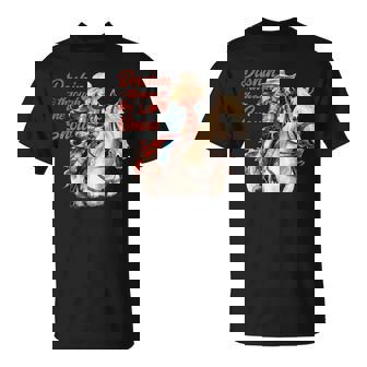 Xmas Dashing Horseback Rider Western Christmas Cowgirl T-Shirt | Mazezy