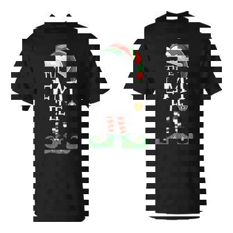 Xmas EMT Elf Matching Family Group Christmas Elf T-Shirt | Mazezy