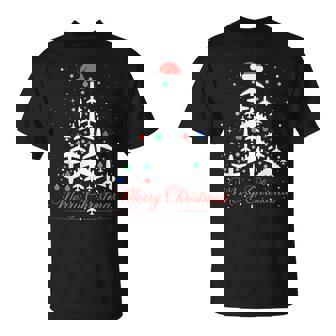 Xmas Lights Ornaments Airplane Christmas Tree T-Shirt | Mazezy