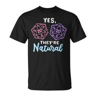 Yes They're Natural 20 D20 Dice Rpg Gamer T-Shirt - Thegiftio UK