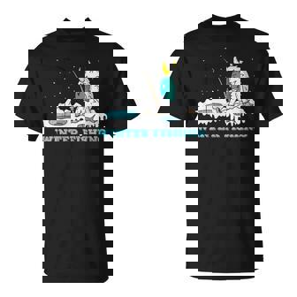 Yeti Polar Bear Ice Fishing In Winter At The Water T-Shirt | Mazezy