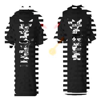 Zebra Wearing Sunglasses Playing Sitar Sitarist T-Shirt | Mazezy