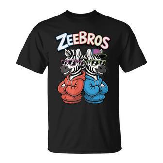 Zeebros Cute Zebra Duo For Zebros Lovers T-Shirt - Thegiftio