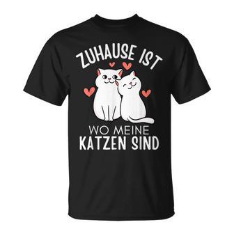 Zuhause Ist Wo Meine Katzenind Katzenliebhaber Geschenke T-Shirt - Geschenkecke