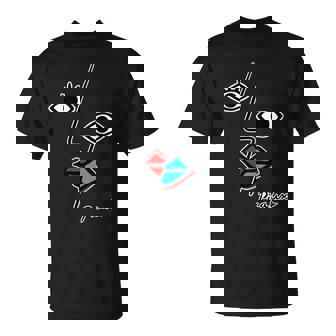 【ピカソ風】顔 男女 キス モダンフェイス（パロディ）【ピカウソ】キュビズム 80年代風 面白い アート 長袖tシャツ Tシャツ - Kawaiitshirt