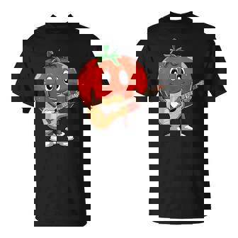 おもしろギタリスト トマト 演奏 ギター ミュージシャン トマト ギター Tシャツ - Kawaiitshirt