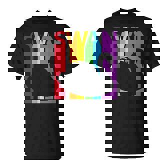 かわいいレインボースワンの鳥が好きな人 長袖tシャツ Tシャツ - Kawaiitshirt