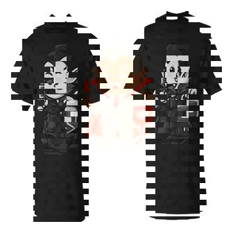 かわいい吸血鬼 Phlebotomy ジョーク 血液描画 看護師 静脈内科医 Tシャツ - Kawaiitshirt