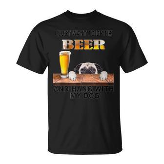 ただビール飲みたい&吊るすw マイパグ Tシャツ - Kawaiitshirt