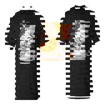 わがまま猫 ピザねこ ラーメン好き かわいい おもしろ マンガ Tシャツ - Kawaiitshirt