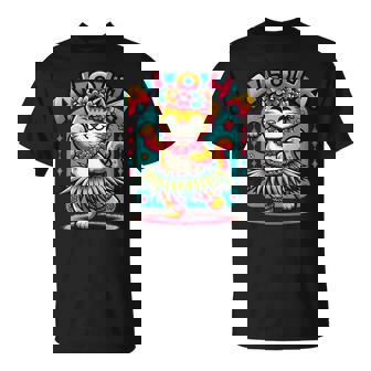 アロハ ハワイ ハワイアン フラダンス キャット シャツ 猫好き フラ 長袖tシャツ Tシャツ - Kawaiitshirt