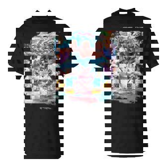 アロハ バーガー 猫 & ピザ ナマケモノ ユニコーン Tシャツ - Kawaiitshirt