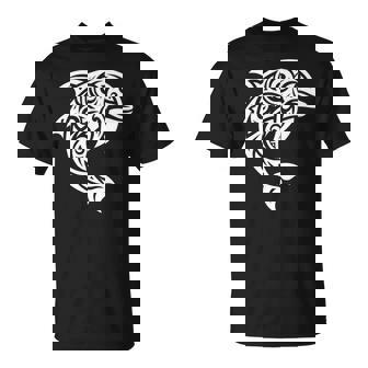 イルカ ポリネシアン トライバル マオリ ライトパターン イルカ 長袖tシャツ Tシャツ - Kawaiitshirt