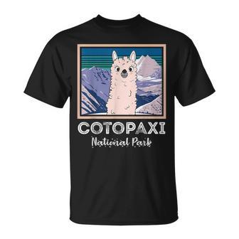 エクアドル山脈コトパクシ国立公園のかわいいラマ Tシャツ - Kawaiitshirt