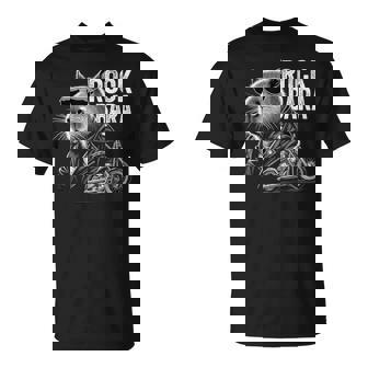 オートバイ げっ歯類 ロック メンズ カピバラ Tシャツ - Kawaiitshirt