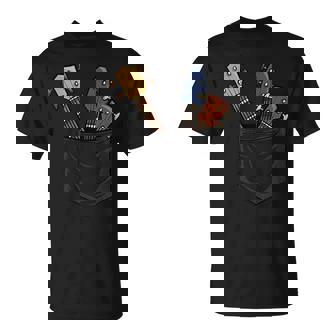 カジュアル ウクレレコレクション ポケットにハワイウクレレ Tシャツ - Kawaiitshirt