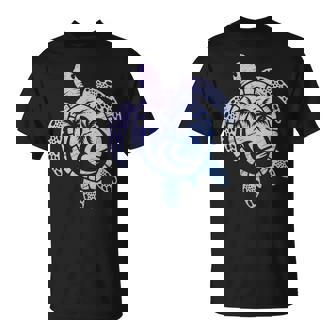 カメのモチーフ ヤシの木 波 フェス 夏 カメ サーフィン Tシャツ - Kawaiitshirt