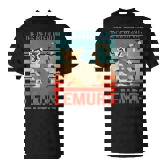 キツネザル ライフ・イズ・ベター 霊長類 キツネザル Tシャツ - Kawaiitshirt