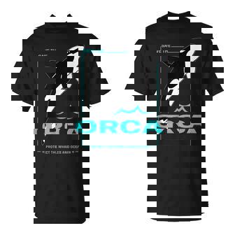 クジラと海を守るシャチ レトロなシャチのデザイン Tシャツ - Kawaiitshirt