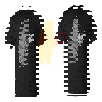 クマ テニス テニスラケット スポーツ Tシャツ - Kawaiitshirt