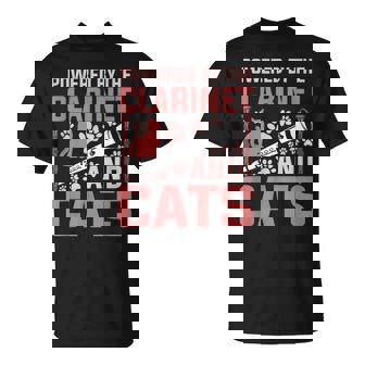 クラリネットとキャッツの面白いクラリネットプレーヤーがパワーアップ。 Tシャツ - Kawaiitshirt