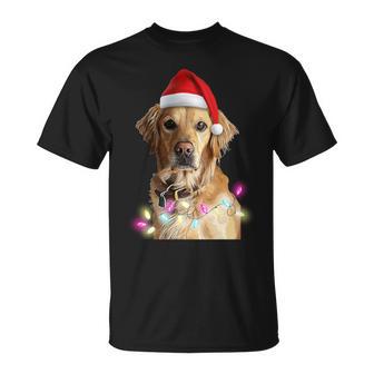 クリスマス ゴールデンレトリバー クリスマス ドッグツリー サンタハット リトリーバー 長袖tシャツ Tシャツ - Kawaiitshirt