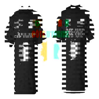 コートジボワール国旗 コートジボワール地図 Tシャツ - Kawaiitshirt