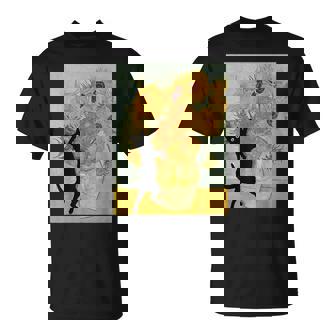 ゴッホ ひまわり 面白い 猫 アート 絵画 Tシャツ - Kawaiitshirt