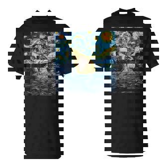 ゴッホ サメ 星月夜 ファニー レディース&メンズ Tシャツ - Kawaiitshirt