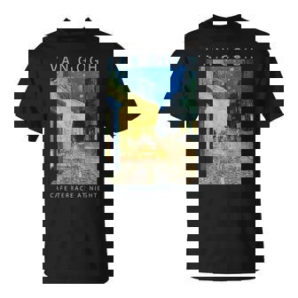 ゴッホ 面白いtシャツ アート 夜のカフェテラス 印象派 絵画 メンズ レディース 面白い 服 美術 油彩画 長袖tシャツ Tシャツ - Kawaiitshirt