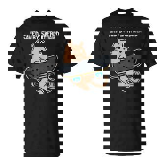 スケートボード猫sk8スケートボードで保存 Tシャツ - Kawaiitshirt