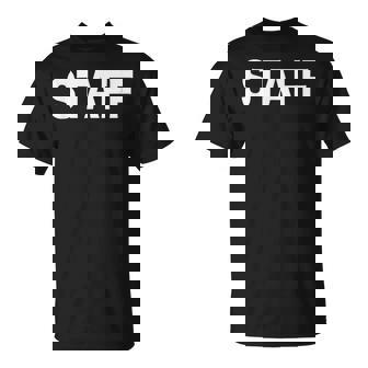 スタッフtaff ユニフォーム（ホワイト 白）【ワーク・イベント】係員・警備 衣装 文字 Tシャツ - Kawaiitshirt