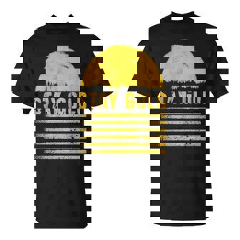 ステイゴールド 太陽 レトロ風 ストライプ 力強さ Tシャツ - Kawaiitshirt