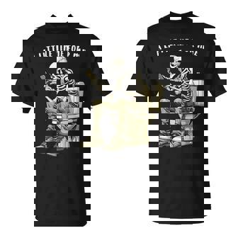 スマートフォン付きトイレのスケルトン ゴシックユーモア Tシャツ - Kawaiitshirt