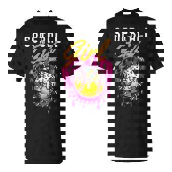 ソフトボール 女の子 名言 滴る アイスクリーム グラフィック ソフトボール ドリップ Tシャツ - Kawaiitshirt