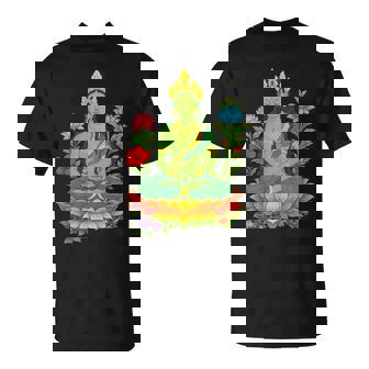 チベット仏陀瞑想 ヴァジュラヤナ グリーンタラ Tシャツ - Kawaiitshirt