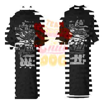 チーム・チリ・ドッグ 面白いチリコンカーン ホットドッグ好きのフードトラック Tシャツ - Kawaiitshirt