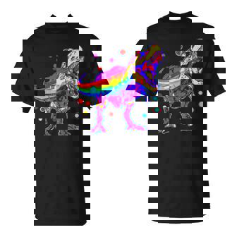 ティラノサウルス レックス 虹色 恐竜 恋人 デザイン Tシャツ - Kawaiitshirt