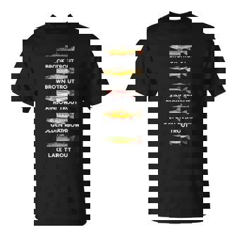 トラウトの種類 魚種おかしな釣り Tシャツ - Kawaiitshirt