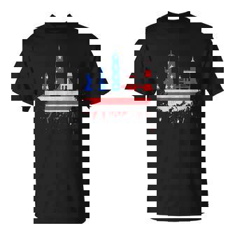 ニューヨーク・スカイライン 星条旗 アメリカ国旗アート Love Ny Tシャツ - Kawaiitshirt