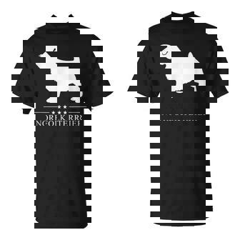 ノーフォークテリア犬の白いシルエット Tシャツ - Kawaiitshirt