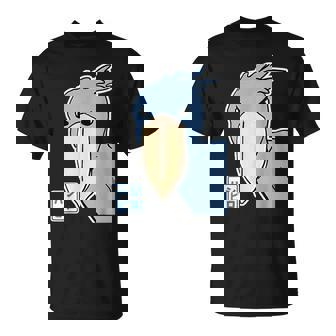 ハシビロコウさん『フル ビッグプリント』青い鳥【どうぶつフレンズ】ゆるくて かわいい 動物園の生き物 イラスト Tシャツ - Kawaiitshirt