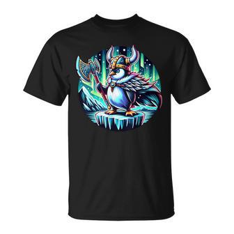 バイキング ペンギン ヘルメット 斧 ポーラーライト Tシャツ - Kawaiitshirt