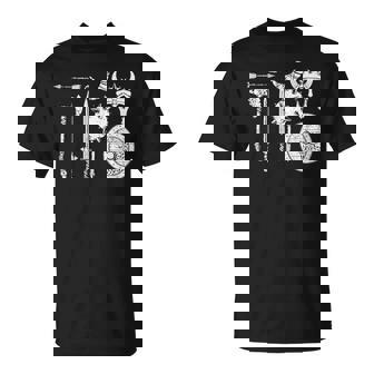 バイキング 戦士装備 剣 兜 斧 角 ヴァルハラ Tシャツ - Kawaiitshirt