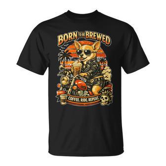 バイクでコーヒーを飲むチワワ Digor Tシャツ - Kawaiitshirt