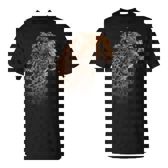 ヒョウチーター 虎 ヒョウの顔 ライオン 猫 Tシャツ - Kawaiitshirt