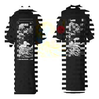 ビション・フリーゼ 日本神奈川波 おもしろサーフドッグ Tシャツ - Kawaiitshirt