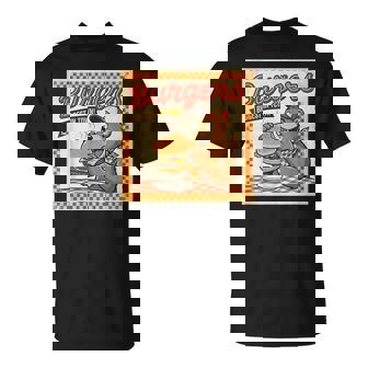 ビンテージ Burgers Biggest In Town ベア ハンバーガー ショップ Tシャツ - Kawaiitshirt